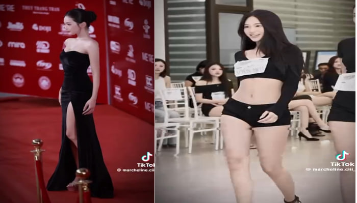 Ai rồi cũng lộ clip thôi. vào tiktok ẻm thấy chuẩn bị thi người mẫu. mà công nhận em nó đẹp thật