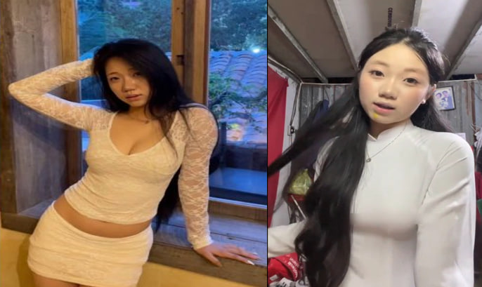 Hot tiktok 91k follow lộ clip. còn đang đi học mà vú to vcl